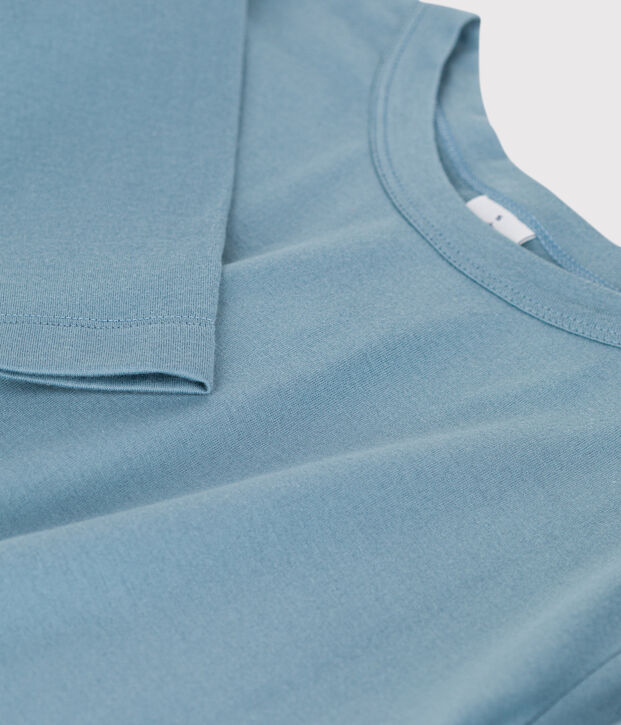 Camiseta de algod&oacute;n L'ICONIQUE abrigada con cuello redondo para mujer azul