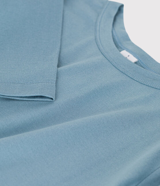 Camiseta de algodón L'ICONIQUE abrigada con cuello redondo para mujer azul ROVER