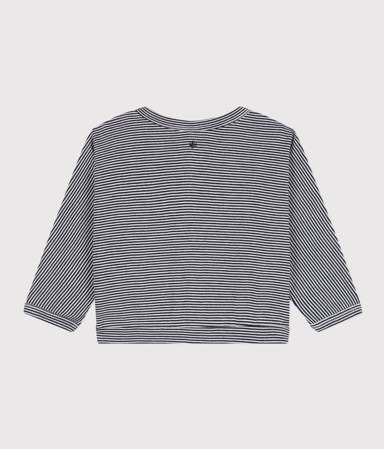 C&aacute;rdigan de algod&oacute;n para beb&eacute; azul/blanco