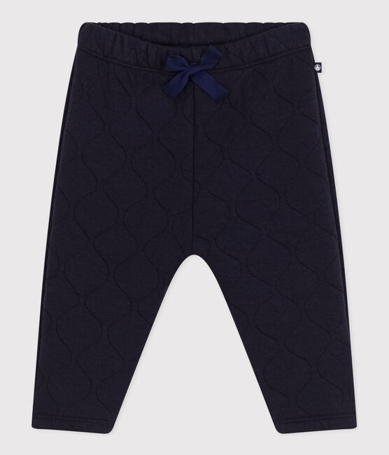 Pantalón de tejido túbico acolchado de bebé azul SMOKING