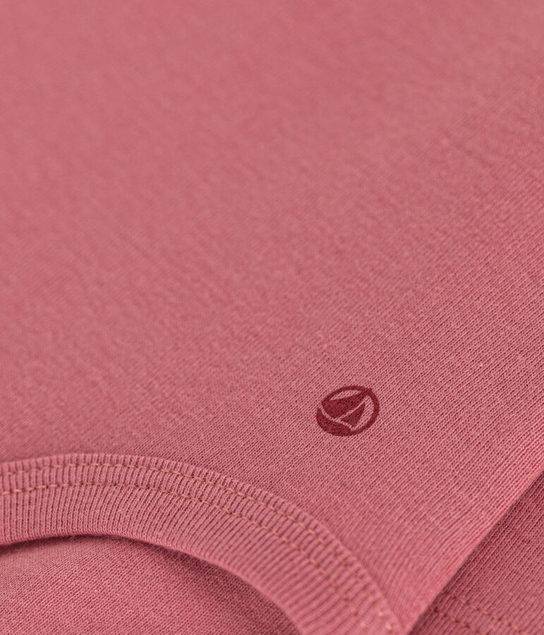 Body de manga larga con cuello vuelto para beb&eacute; rosa