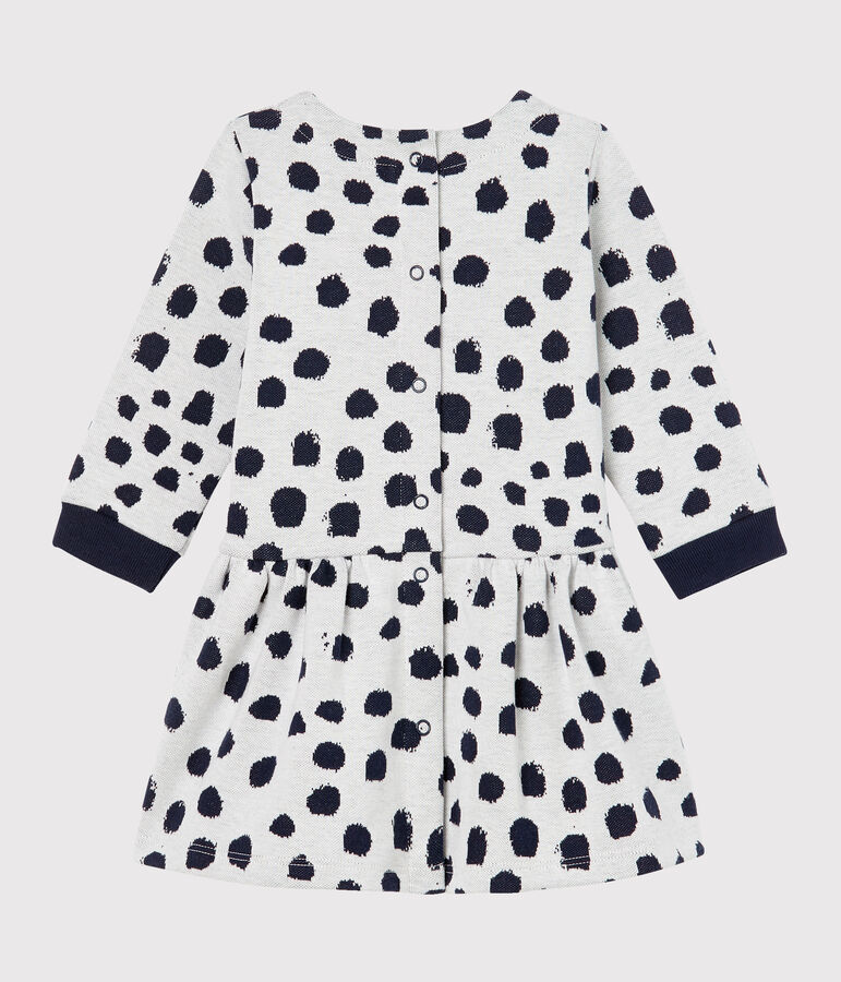 Vestido de manga larga Jean Jullien para beb&eacute; ni&ntilde;a blanco MARSHMALLOW/ DOTTIES