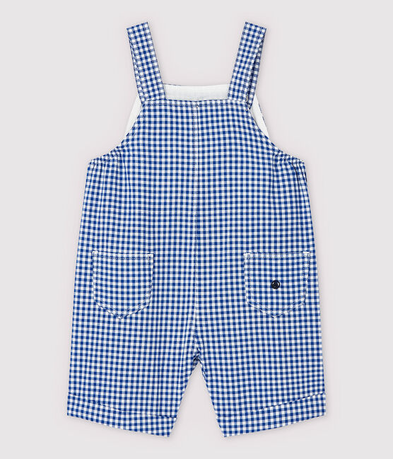 Peto corto de urdimbre y trama de bebé niño azul SURF/blanco MARSHMALLOW