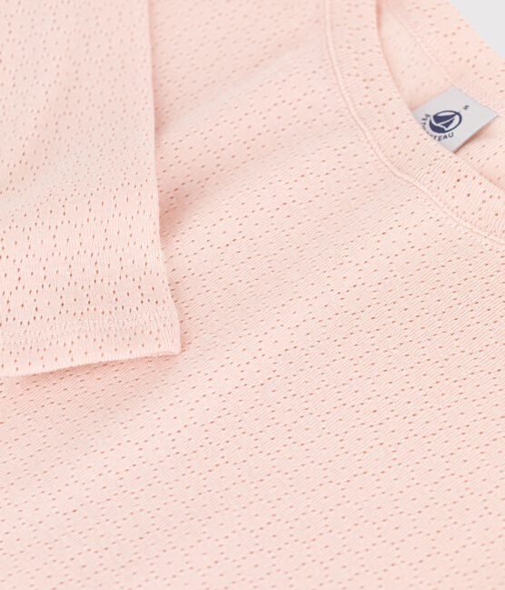 Camiseta de algodón L'ICONIQUE con cuello redondo para mujer rosa SALINE