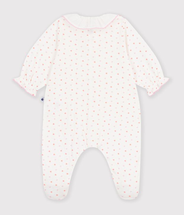 Pijama de t&uacute;bico con estampado de corazones para beb&eacute; blanco/multicolor