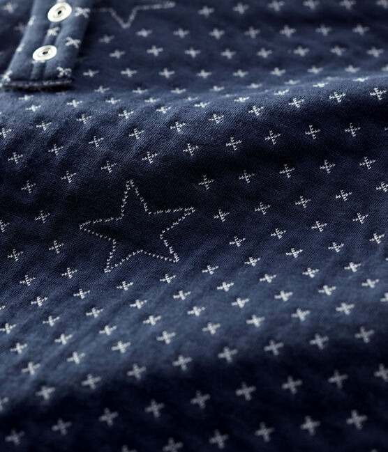 Peto de bebé acolchado con motivos de estrellas de algodón orgánico azul SMOKING