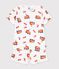 Pijama corto infantil de algod&oacute;n con estampado de bombero blanco/multicolor