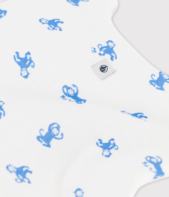 Saco de algodón orgánico de bebé blanco MARSHMALLOW/azul BRASIER
