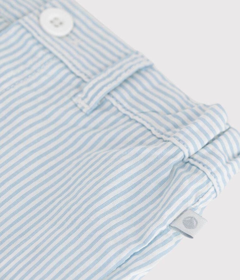 Shorts de algod&oacute;n a rayas para beb&eacute; azul/azul