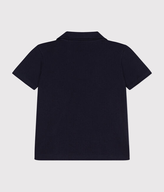Polo de manga corta de algodón para niño azul SMOKING