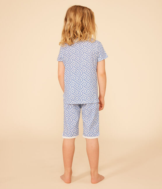 Pijama pirata infantil de algodón con estampado de flor azul MARSHMALLOW/ INCOGNITO