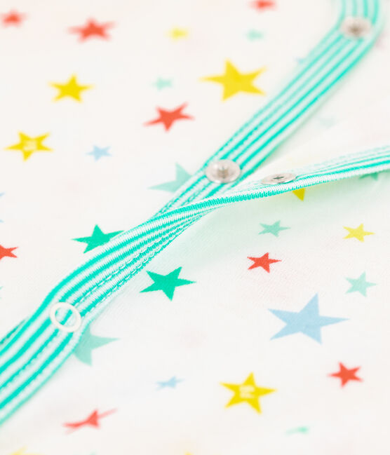 Pelele con estrellas de colores para bebé blanco MARSHMALLOW/blanco MULTICO