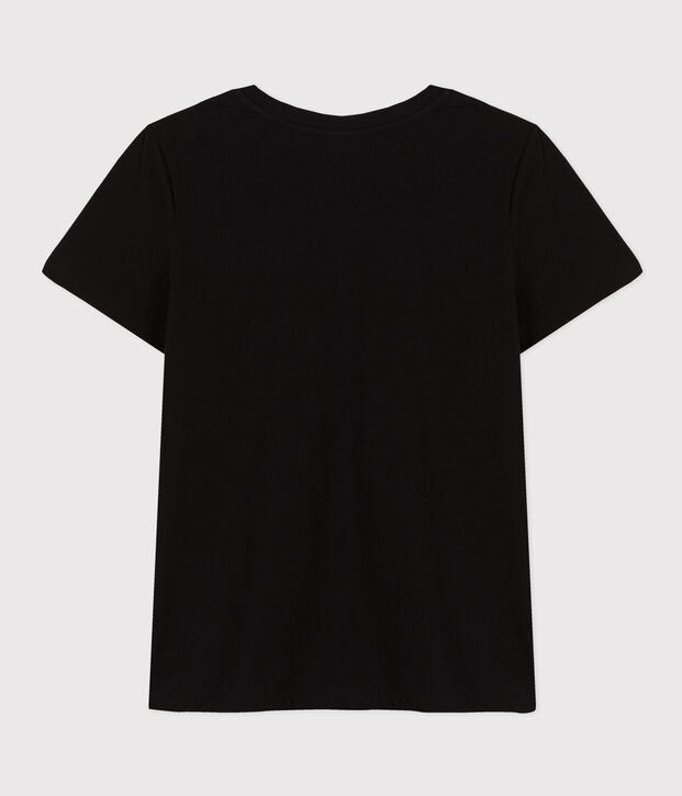 Camiseta LA RECTA de algod&oacute;n con cuello redondo para mujer negro