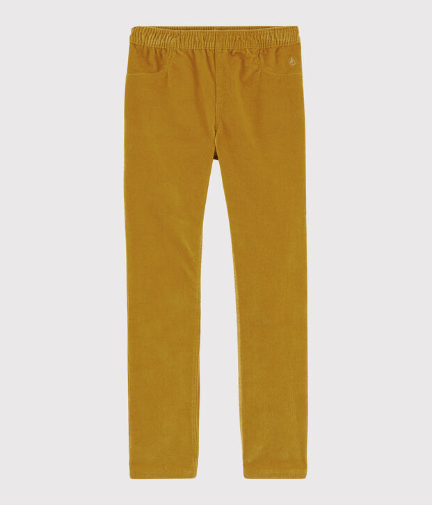 Pantal&oacute;n de terciopelo para ni&ntilde;a amarillo