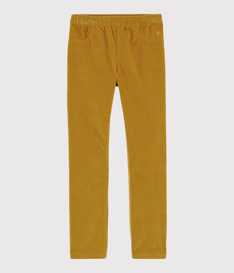 Pantal&oacute;n de terciopelo para ni&ntilde;a amarillo TOPAZE