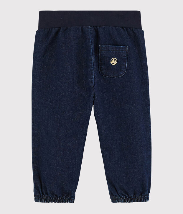 Pantal&oacute;n de tejido vaquero de beb&eacute;. azul