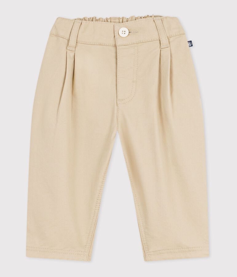 Pantal&oacute;n para beb&eacute; de sarga lisa beige