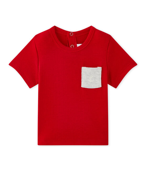 Camiseta bebé niño liso rojo TERKUIT