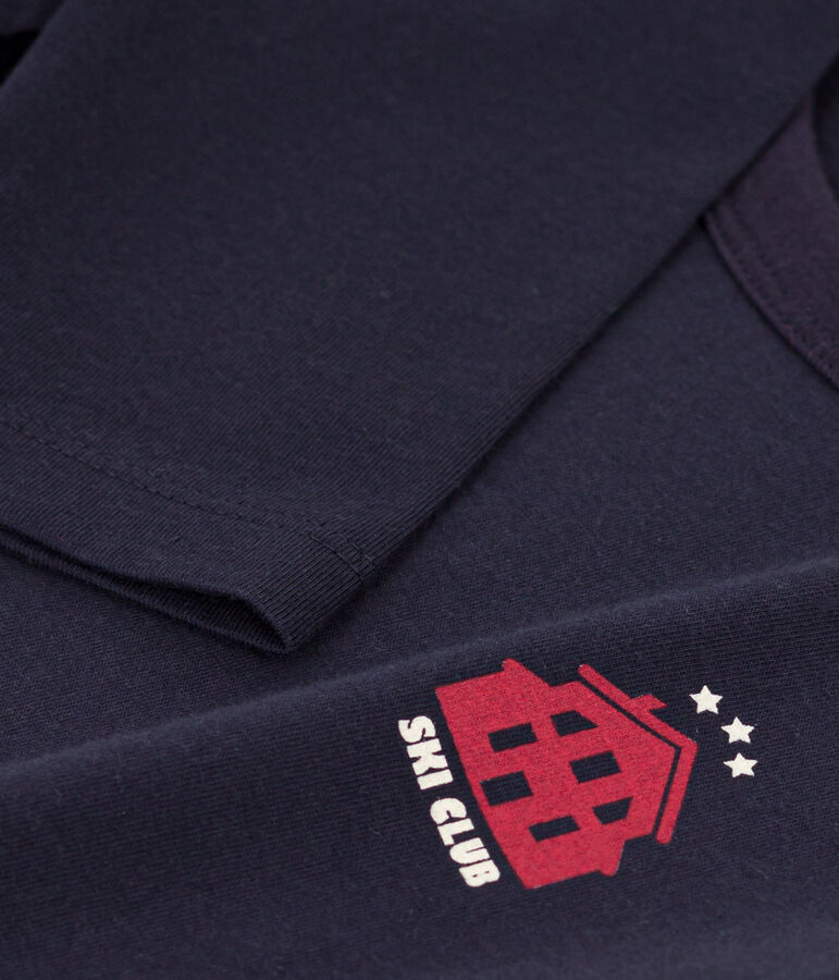 Camiseta de algod&oacute;n de manga larga de ni&ntilde;a/ni&ntilde;o azul