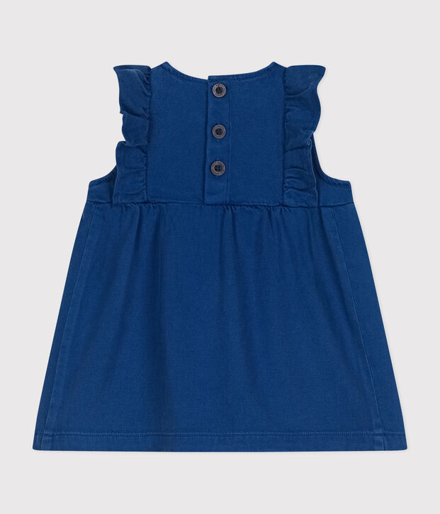 Vestido sin mangas de algod&oacute;n/lyocell para beb&eacute; azul