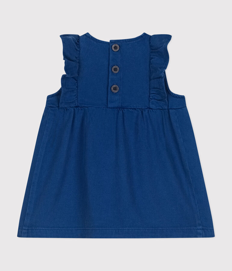 Vestido sin mangas de algod&oacute;n/lyocell para beb&eacute; azul