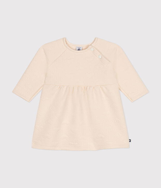 Vestido de manga larga de t&uacute;bico acolchado para beb&eacute; crudo