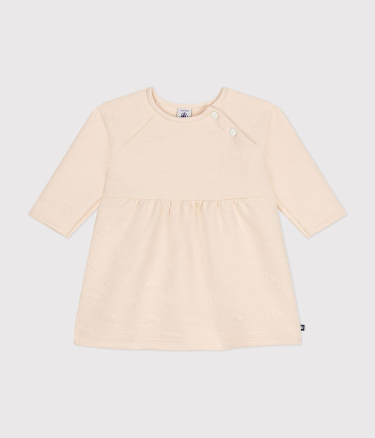 Vestido de manga larga de t&uacute;bico acolchado para beb&eacute; crudo