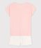 Pijama rosa de algodón orgánico de chica rosa MINOIS/blanco MULTICO
