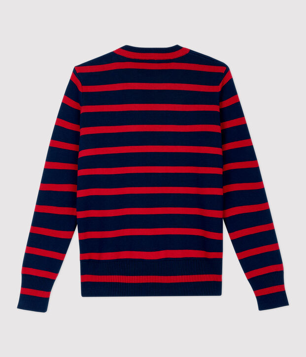 Jersey marinero de algod&oacute;n de mujer azul/rojo