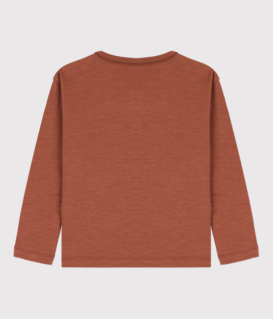 Camiseta de algodón de manga larga de niño marron CINA