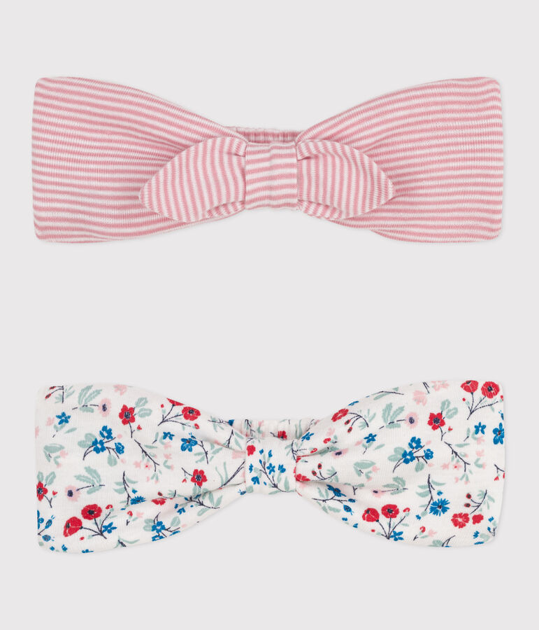 Juego de 2 diademas de algod&oacute;n para beb&eacute; ni&ntilde;a variante 1