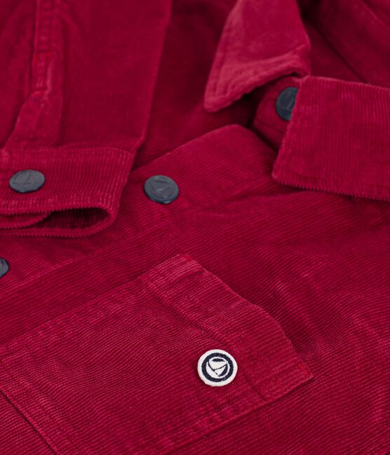 Camisa infantil lisa de pana AMARANTE