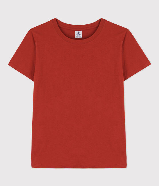 Camiseta LA RECTA de algodón con cuello redondo para mujer rojo HARISSA