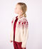 Cárdigan infantil de lana y algodón con estampado jacquard crudo AVALANCHE/ AMARANTE