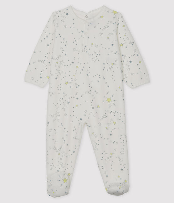 Pelele de terciopelo de bebé blanco MARSHMALLOW/blanco MULTICO