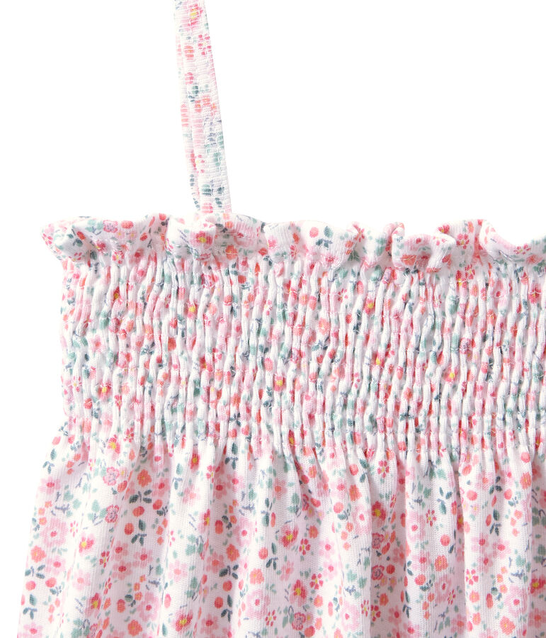 Camis&oacute;n bordado estampado para ni&ntilde;a blanco ECUME/blanco MULTICO