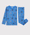 Pijama de bandana de algodón orgánico infantil unisex azul BRASIER/blanco MULTICO