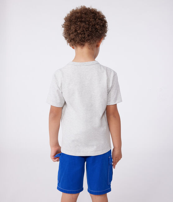 Camiseta infantil de manga corta de algodón con estampado gris BELUGA CHINE