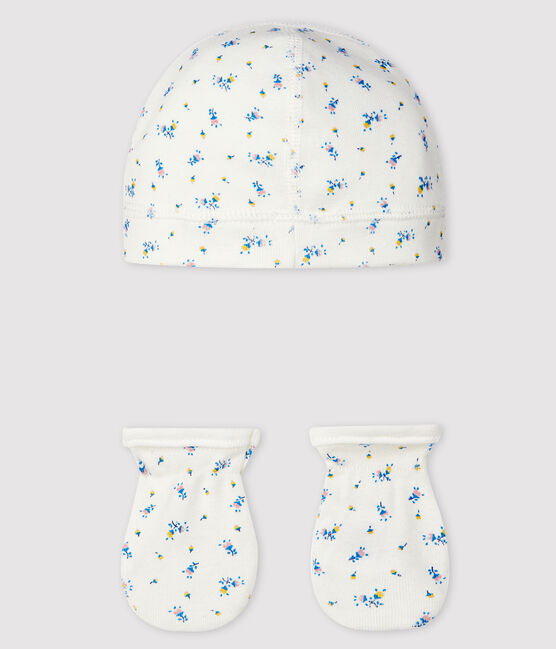 Juego de Gorro de recién nacido y manoplas de bebé de algodón orgánico variante 1