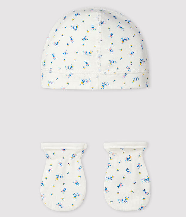 Juego de gorrito de reci&eacute;n nacido y manoplas de punto para beb&eacute; multicolor