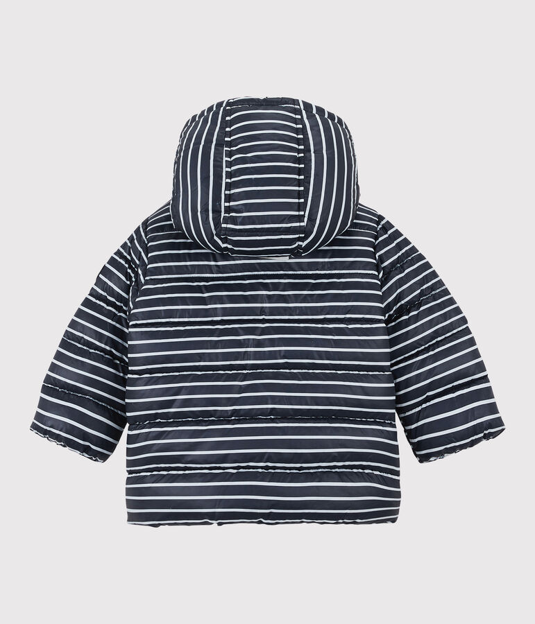 Chaqueta acolchada para beb&eacute; azul/blanco