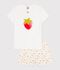 Pijama corto infantil de algod&oacute;n con estampado de frutas blanco/multicolor