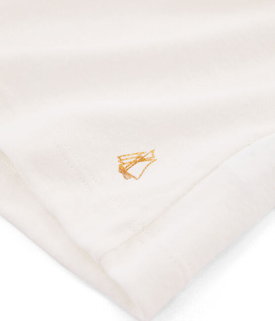Camiseta manga corta infantil para niña blanco MARSHMALLOW