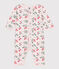 Pijama de algodón sin pies con flores para bebé rosa FLEUR/blanco MULTICO