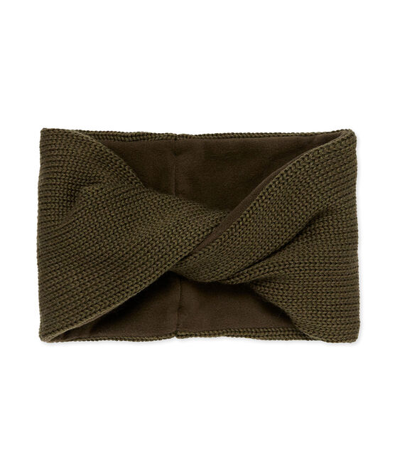 Snood infantil en punto forrado verde CROCODILE