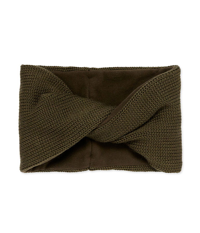 Snood infantil en punto forrado verde CROCODILE