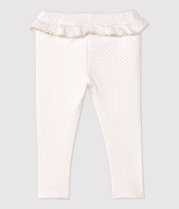 Leggings de algod&oacute;n de beb&eacute;. blanco/gris