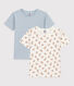 Juego de 2 camisetas de algodón de manga corta con leopardos para niño