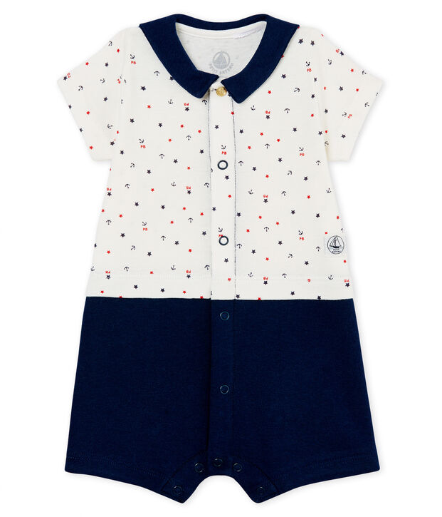 Mono corto para beb&eacute; ni&ntilde;o blanco/multicolor