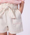 Shorts infantiles de algod&oacute;n liso blanco